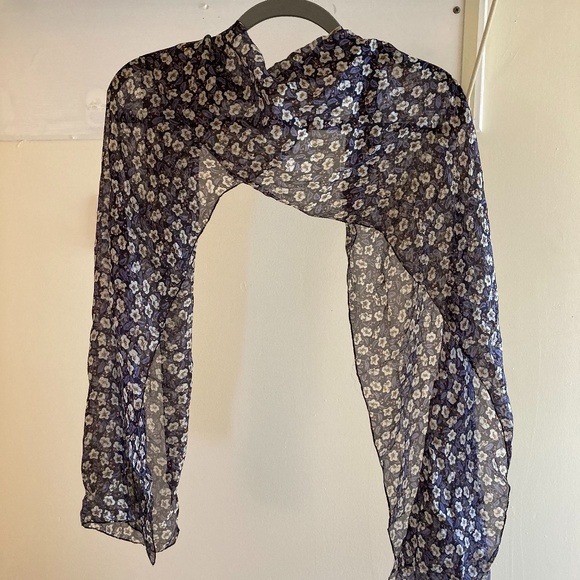 Silky Floral Scarf - Picture 1 of 3